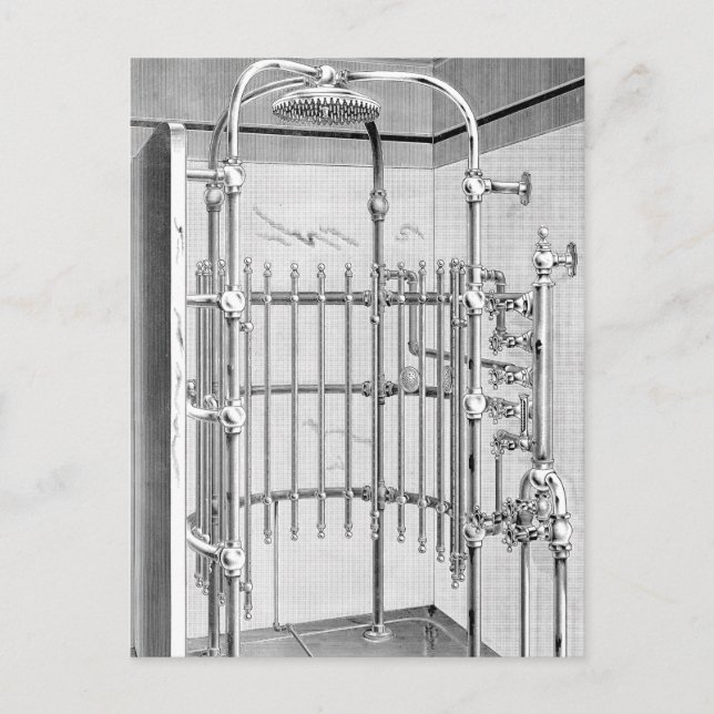 Cartão Postal chá avançado de Banheiro de 1887 (Frente)