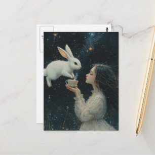 Cartão Postal Chá da Alice com a Fantasia do Coelho
