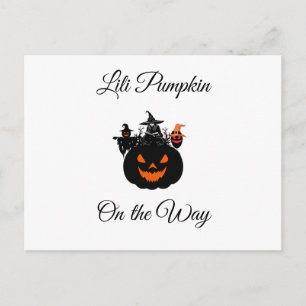 Cartão Postal Chá de Bebê Abóbora Bruxas de Halloween