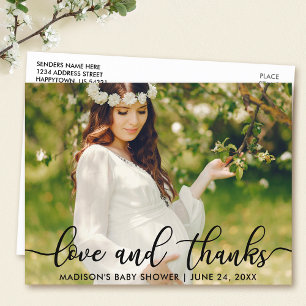 Cartão Postal Chá de Bebê Amor e Agradecimento Foto