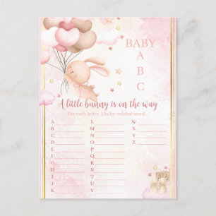 Cartão Postal Chá de Bebê da Menina Bunny