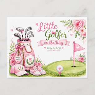 Cartão Postal Chá de Bebê de Golfe Menina Golfista