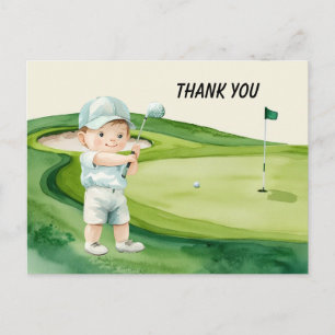 Cartão Postal Chá de Bebê de Menino tema Golfe