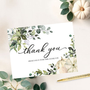 Cartão Postal Chá de Bebê de Outono Abóbora Vegetação Obrigada