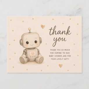 Cartão Postal Chá de Bebê do Robô Bebê Obrigado