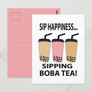 Cartão Postal Chá de Boba Chá de Bolha Chá de Boba