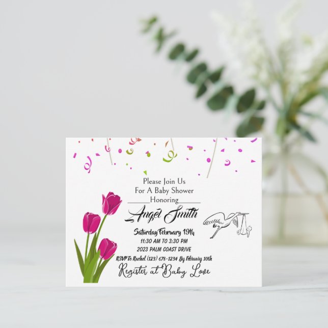 Cartão Postal Chá de fraldas (Em pé/Frente)