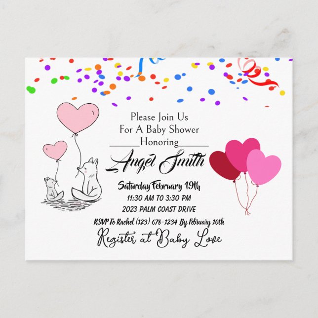 Cartão Postal Chá de fraldas (Frente)