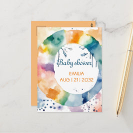 Cartão Postal Chá de fraldas BOHO de Cubo Personalizado