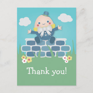 Cartão Postal Chá de fraldas Bonito E Humpty Obrigado Cartão-Pos