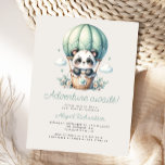 Cartão Postal Chá de fraldas de Balão de Ar Quente Verde - Panda<br><div class="desc">Este cartão postal de chá de fraldas bonito apresenta um doce panda de aquarela em um balão de ar quente verde-menta, acima das palavras "Aventura aguarda!" em um roteiro verde-menta. Personalize o texto com o nome da futura mãe no script e os detalhes na fonte sans serif em um fundo...</div>