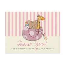 Chá de fraldas De Bebês Cor-De-Rosa, Obrigado