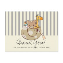 Chá de fraldas De Bebês De Cinza Suave Obrigado