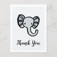 Chá de fraldas de elefante azul bonito Obrigado