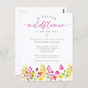 Cartão Postal Chá de fraldas de flor selvagem Cachorro cor de ág