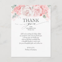 Chá de fraldas de Flores Rosa Suave Obrigado