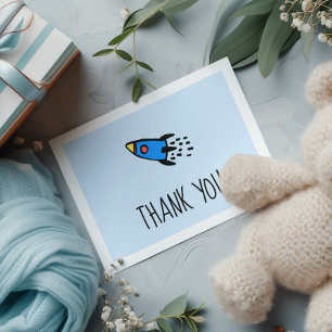 Cartão Postal Chá de fraldas de foguete bonito Obrigado