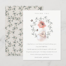 Cartão Postal Chá de fraldas De Folhagem Para Mulheres Esperante