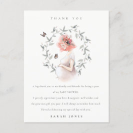 Cartão Postal Chá de fraldas De Folhagem Para Mulheres Esperante