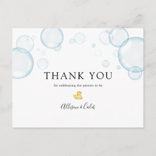 Cartão Postal Chá de fraldas De Pato De Borracha Obrigado