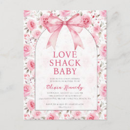 Cartão Postal Chá de fraldas de Shack de Amor Rosa-Coqueteira do