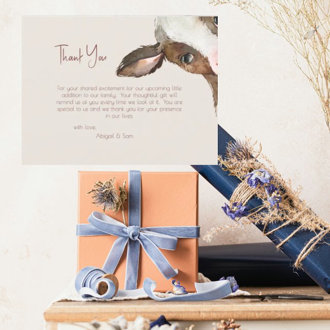 Cartão Postal Chá de fraldas De Vaca Neutro Obrigado (Criador carregado)