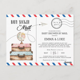 Cartão Postal Chá de fraldas de Vintage por Postage de Longa Dis