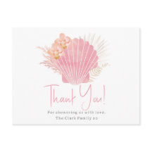 Chá de fraldas Garota Obrigado Cartão-Postal