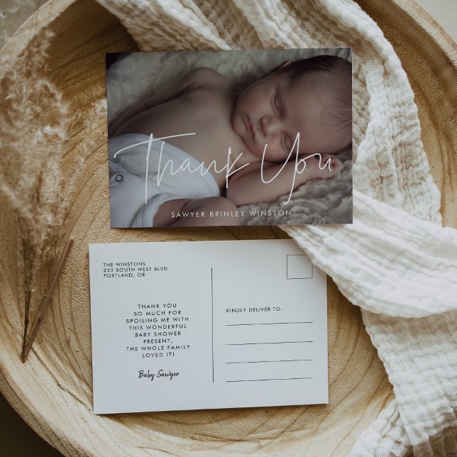 Cartão Postal Chá de fraldas moderno minimalista (Criador carregado)