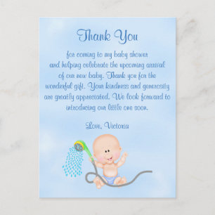 Cartão Postal chá de fraldas, obrigado. É um menino