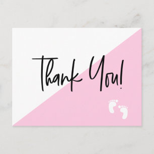 Cartão Postal Chá de fraldas Pink Pink Pink obrigado você
