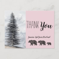 Chá de fraldas Rosa Russo Bears Woodland Obrigado