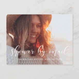 Cartão Postal Chá de fraldas simples e elegante por foto de emai