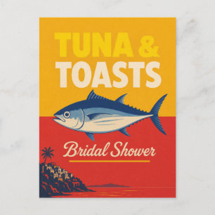 Cartão Postal Chá de Noiva à Beira-Mar Atum Brunch de Noiva Náut
