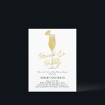 Cartão Postal Chá de noiva de Brunch e Mimosa Cocktail Borbulhan<br><div class="desc">Este convite de chá de noiva apresenta uma pintura em aquarela de um copo de mimosa. Personalize com suas informações e altere qualquer texto para se adequar ao seu evento.</div>