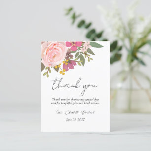 Cartão Postal Chá de Noiva de Jardim Floral Rosa de Primavera