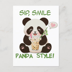 Cartão Postal Chá de Panda Bubble
