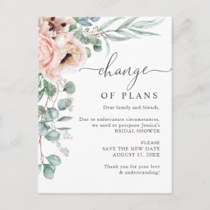 Cartão Postal chá de panela Alteração de Planos Poppy Eucalyp