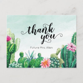 Cartão Postal Chá de panela Com Êxito De Aquarela Flat Obrigado