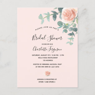 Cartão Postal Chá de panela cor-de-rosa rosa-rosa floral