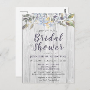 Cartão Postal Chá de panela de Barnwood Floral Rustic Country