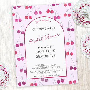 Cartão Postal Chá de panela de Cherry Pink