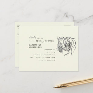 Cartão Postal Chá de panela de Creme de Cavalos Rústicos