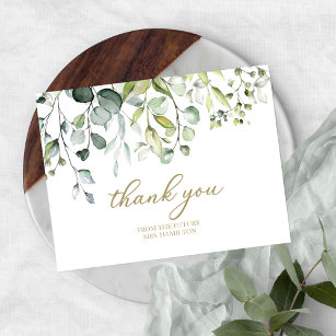 Cartão Postal Chá de panela Eucalyptus Bonito Verde Obrigado