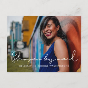 Cartão Postal Chá de panela manuscrito minimalista por foto de e