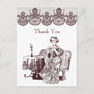 Cartão Postal chá de senhorita