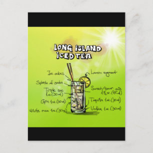 Cartão Postal Chá Forçado de Longa Ilha - Presente de Cocktail