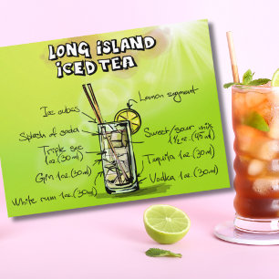 Cartão Postal Chá Forçado de Longa Ilha - Presente de Cocktail