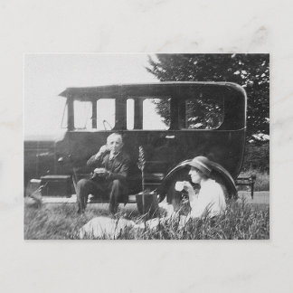 Cartão Postal Chá para duas imagens pretas e brancas antigas - C