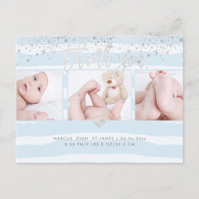 Cartão Postal Chá PixDezines Obrigado/Azul Pó Azul (Frente)